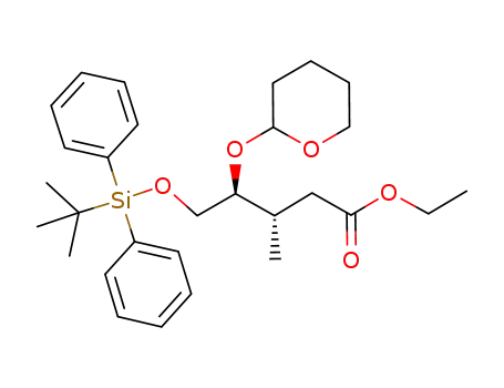 ethyl (3S,4S)-5-(tert-butyldiphenylsilyloxy)-3-methyl-4-(tetrahydro-2H-pyran-2-yloxy)pentanoate