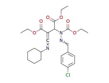 diethyl 2-[N'-(4-chlorobenzylidene)-N-ethoxycarbonylhydrazino]-3-cyclohexyliminomethylenesuccinate