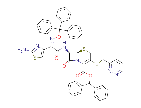 diphenylmethyl 7β-[(Z)-2-(2-aminothiazol-4-yl)-2-(trityloxyimino)acetamido]-3-[(pyridazin-3-yl)methylthio]-3-cephem-4-carboxylate