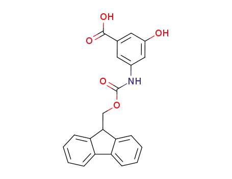 Molecular Structure of 176442-21-0 (3-{[(9H-Fluoren-9-ylmethoxy)carbonyl]amino}-5-hydroxybenzoic acid)