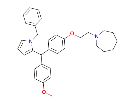 Molecular Structure of 1206894-23-6 (1-(2-(4-((1-benzyl-1H-pyrrol-2-yl)(4-methoxyphenyl)methyl)phenoxy)ethyl)azepane)