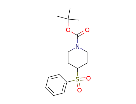 Molecular Structure of 400729-18-2 (1-Piperidinecarboxylic acid, 4-(phenylsulfonyl)-, 1,1-dimethylethyl ester)