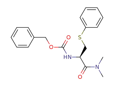 Molecular Structure of 197302-34-4 (((R)-1-Dimethylcarbamoyl-2-phenylsulfanyl-ethyl)-carbamic acid benzyl ester)