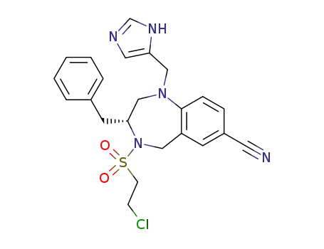 (R)-7-cyano-4-[(2-chloroethyl)sulfonyl]-2,3,4,5-tetrahydro-1-(1H-imidazol-4-ylmethyl)-3-(phenylmethyl)-4H-1,4-benzodiazepine