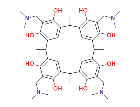 Molecular Structure of 134887-74-4 (4,6,10,12,16,18,22,24-octahydroxy-5,11,17,19-tetrakis(dimethylaminomethyl)-2,8,14,20-tetramethylpentacyclo[19.3.1.1<sup>3,7</sup>.1<sup>9,13</sup>.1<sup>15,19</sup>]octacosa-1<sup>(25)</sup>,3,5,7<sup>(28)</sup>,9,11,13<sup>(27)</sup>,15,17,19<sup>(26)</sup>,21,23-dodecaene)
