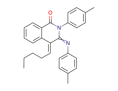 Molecular Structure of 1196480-63-3 ((4E)-4-pentylidene-2-(p-tolyl)-3-(p-tolylimino)-3,4-dihydro-2H-isoquinolin-1-one)