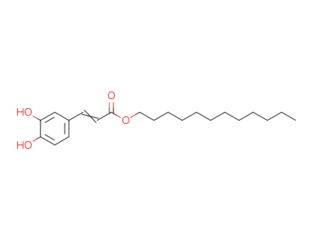 Molecular Structure of 83348-18-9 (2-Propenoic acid, 3-(3,4-dihydroxyphenyl)-, dodecyl ester)