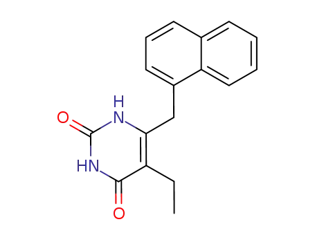 Molecular Structure of 194808-43-0 (2,4(1H,3H)-Pyrimidinedione, 5-ethyl-6-(1-naphthalenylmethyl)-)