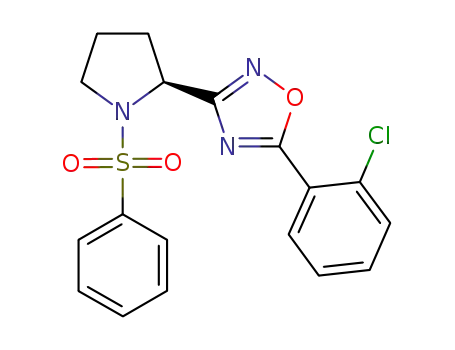 Molecular Structure of 1257059-62-3 (5-(2-chlorophenyl)-3-(1-benzenesulfonylpyrrolidin-2-yl)-1,2,4-oxadiazole)