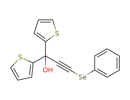 Molecular Structure of 1253754-55-0 (1,1-bis(2-thienyl)-3-(phenylselanyl)propargyl alcohol)