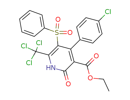 Ethyl 4-(p-chlorophenyl)-1,2-dihydro-2-oxo-5-(phenylsulfonyl)-6-(trichloromethyl)pyridine-3-carboxylate