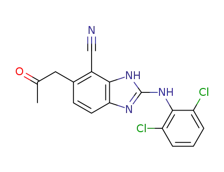 1H-Benzimidazole-4-carbonitrile,
2-[(2,6-dichlorophenyl)amino]-5-(2-oxopropyl)-