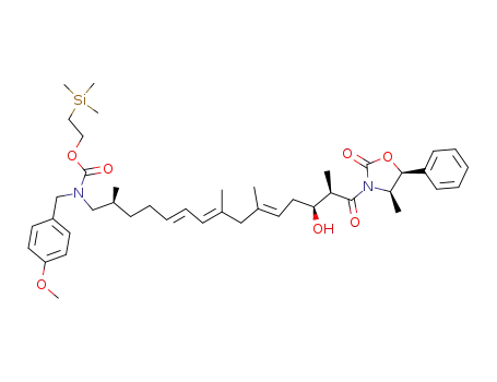 [(5E,7E,10E)-(2S,13S,14R)-13-Hydroxy-2,8,10,14-tetramethyl-15-((4R,5S)-4-methyl-2-oxo-5-phenyl-oxazolidin-3-yl)-15-oxo-pentadeca-5,7,10-trienyl]-(4-methoxy-benzyl)-carbamic acid 2-trimethylsilanyl-ethyl ester