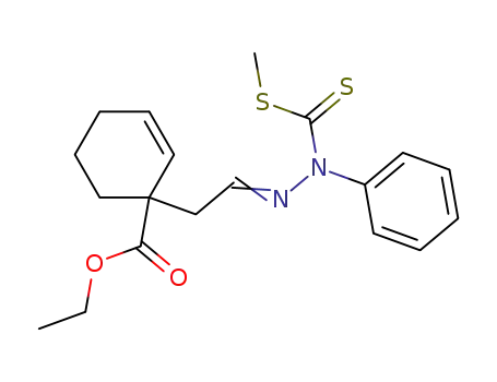 2-Cyclohexene-1-carboxylic acid,
1-[2-[[(methylthio)thioxomethyl]phenylhydrazono]ethyl]-, ethyl ester