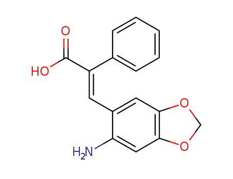 3-(6-aminobenzo[1,3]dioxol-5-yl)-2-phenyl-prop-2-enoic acid cas  92856-23-0