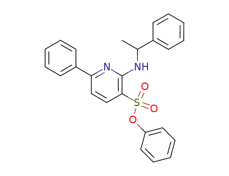 Molecular Structure of 646053-50-1 (3-Pyridinesulfonic acid, 6-phenyl-2-[(1-phenylethyl)amino]-, phenyl ester)