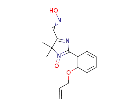 Molecular Structure of 1218942-60-9 (4,4-dimethyl-2-(2-allyloxyphenyl)-5-carbaldoxime-4H-imidazole-3-oxide)