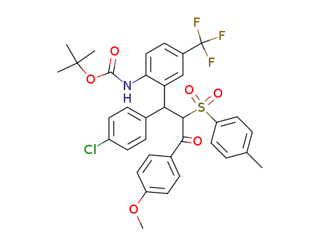 {2-[1-(4-chloro-phenyl)-3-(4-methoxy-phenyl)-3-oxo-2-(toluene-4-sulfonyl)-propyl]-4-trifluoromethyl-phenyl}-carbamic acid <i>tert</i>-butyl ester