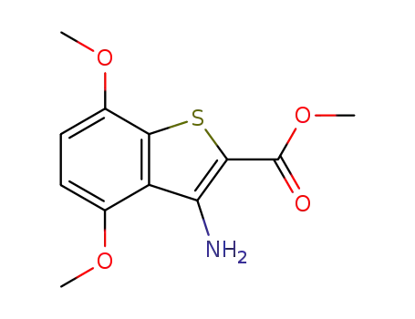 Molecular Structure of 499207-78-2 (Benzo[b]thiophene-2-carboxylic acid, 3-amino-4,7-dimethoxy-, methyl
ester)