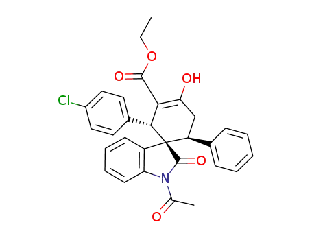 ethyl 1'-acetyl-2-(4-chlorophenyl)-4-hydroxy-2'-oxo-6-phenylspiro[cyclohex[3]ene-1,3'-indoline]-3-carboxylate