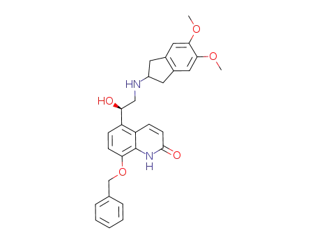 Molecular Structure of 1225285-25-5 (8-benzyloxy-5-[(R)-1-hydroxy-2-(5,6-dimethoxyindan-2-ylamino)-ethyl]-1H-quinolin-2-one)