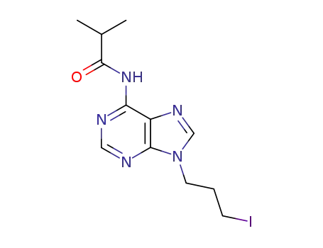 Molecular Structure of 316352-94-0 (9-(3-iodopropyl)-N<sup>6</sup>-(2-methylpropionyl)adenine)