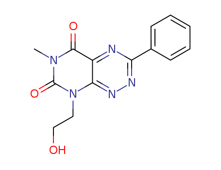 Pyrimido[5,4-e]-1,2,4-triazine-5,7(6H,8H)-dione, 8-(2-hydroxyethyl)-6-methyl-3-phenyl- cas  42285-89-2
