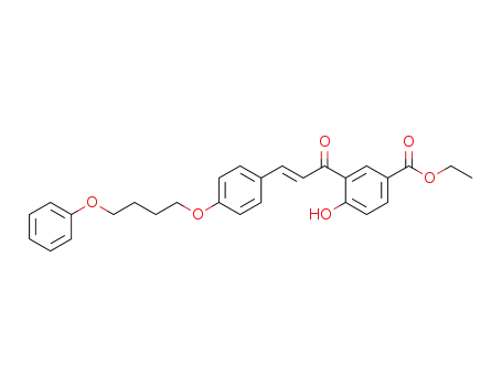 (E)-ethyl 4-hydroxy-3-(3-(4-(4-phenoxybutoxy)phenyl)acryloyl)benzoate