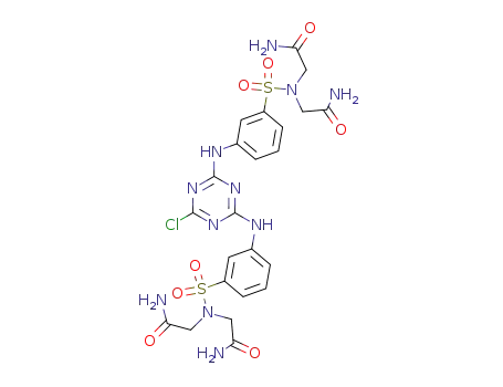 2-[(3-{4-[3-(bis-carbamoylmethyl-sulfamoyl)-phenylamino]-6-chloro-[1,3,5]triazin-2-ylamino}-benzenesulfonyl)-carbamoylmethyl-amino]-acetamide