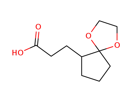 Molecular Structure of 25188-19-6 (1,4-Dioxaspiro[4.4]nonane-6-propanoicacid)