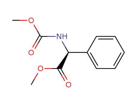 Molecular Structure of 138604-90-7 (Benzeneacetic acid, a-[(methoxycarbonyl)amino]-, methyl ester, (S)-)
