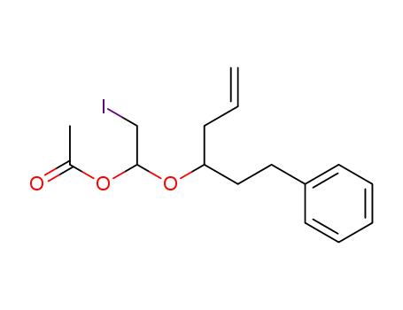 Acetic acid 2-iodo-1-(1-phenethyl-but-3-enyloxy)-ethyl ester