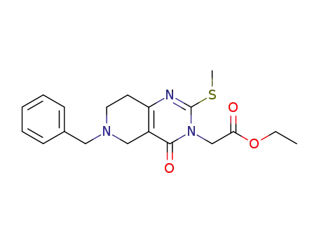 ethyl 6-benzyl-3,4,5,6,7,8-hexahydro-2-methylthio-4-oxopyrido[4,3-d]pyrimidine-3-acetate