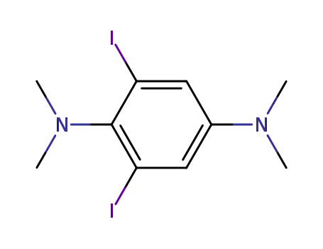 Molecular Structure of 444119-25-9 (2,6-diiodo-N,N,N',N'-tetramethyl-p-phenylenediamine)