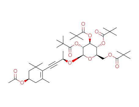 2,2-Dimethyl-propionic acid (2R,3R,4S,5R,6R)-2-[(R)-3-((R)-4-acetoxy-2,6,6-trimethyl-cyclohex-1-enyl)-1-methyl-prop-2-ynyloxy]-3,5-bis-(2,2-dimethyl-propionyloxy)-6-(2,2-dimethyl-propionyloxymethyl)-tetrahydro-pyran-4-yl ester