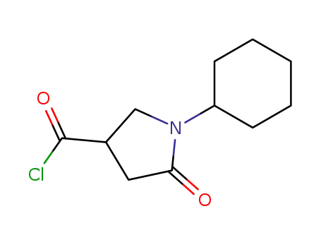 Molecular Structure of 1181577-49-0 (1-Cyclohexyl-5-oxopyrrolidine-3-carbonyl chloride)