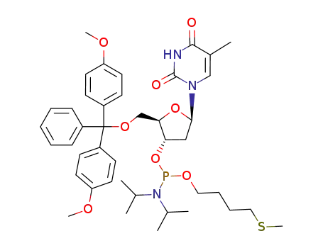 Thymidine, 5'-O-[bis(4-methoxyphenyl)phenylmethyl]-,
3'-[4-(methylthio)butyl bis(1-methylethyl)phosphoramidite]