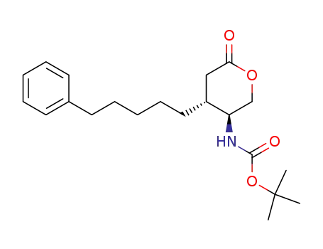 (5S)-N-(tert-butoxycarbonyl)-(4R)-(5'-phenylpentyl)-tetrahydropyran-2-one