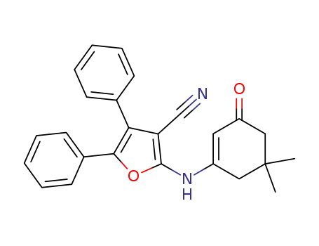 2-[(5,5-dimethyl-3-oxo-1-cyclohexen-1-yl)amino]-4,5-diphenyl-3-furonitrile