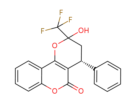 Molecular Structure of 1244390-29-1 ((4R)-2-hydroxy-4-phenyl-2-(trifluoromethyl)-3,4-dihydropyrano[3,2-c]chromen-5-(2H)one)
