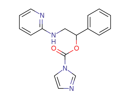 Molecular Structure of 1026578-86-8 (imidazole-1-carboxylic acid 1-phenyl-2-(pyridin-2-ylamino)-ethyl ester)