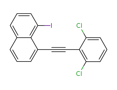 Molecular Structure of 1255533-04-0 (1-(2,6-dichlorophenylethynyl)-8-iodonaphthalene)