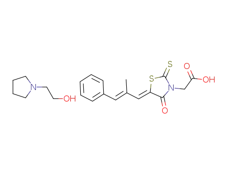 Molecular Structure of 1206474-03-4 (epalrestat 1-(2-hydroxyethyl)-pyrrolidine salt)