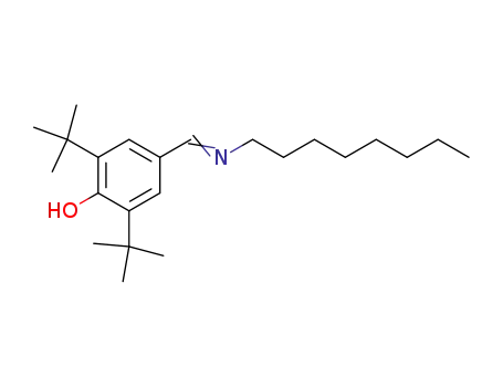 Molecular Structure of 20172-82-1 (2,6-ditert-butyl-4-[(octylimino)methyl]phenol)