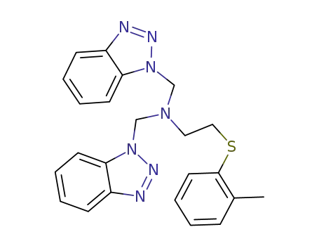 N,N-bis(1H-1,2,3-benzotriazol-1-ylmethyl)-2-[(2-methylphenyl)thio]ethan-1-amine