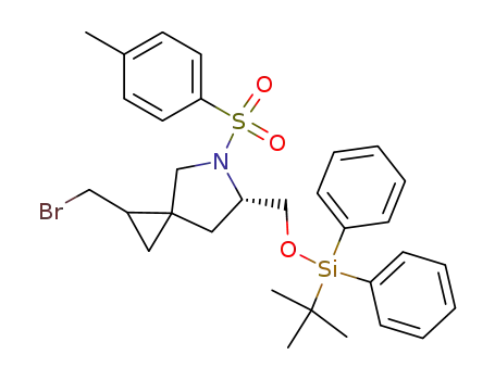 1-bromomethyl-6-(<i>tert</i>-butyl-diphenyl-silanyloxymethyl)-5-(toluene-4-sulfonyl)-5-aza-spiro[2.4]heptane