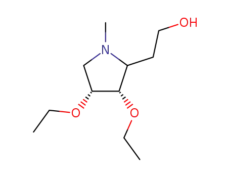 Molecular Structure of 582313-88-0 (2-Pyrrolidineethanol,3,4-diethoxy-1-methyl-,(3S,4R)-(9CI))