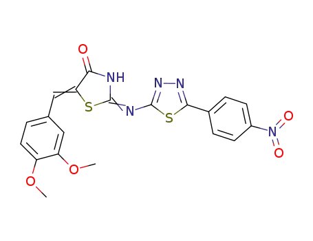 2-[{5-(4-nitrophenyl)-[1,3,4]-thiadiazol-2-yl}imino]-5-(3,4-dimethoxybenzylidene)-1,3-thiazolidin-4-one