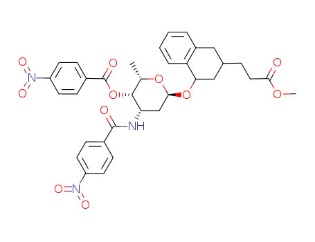 4-Nitro-benzoic acid (2S,3S,4S,6R)-6-[3-(2-methoxycarbonyl-ethyl)-1,2,3,4-tetrahydro-naphthalen-1-yloxy]-2-methyl-4-(4-nitro-benzoylamino)-tetrahydro-pyran-3-yl ester