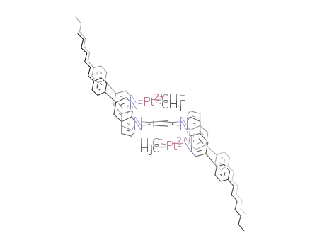 [Pt(II)2Me<sub>4</sub>(1,2,4,5-tetrakis(5-(p-C<sub>7</sub>H<sub>15</sub>C<sub>6</sub>H<sub>4</sub>)-7-azaindol-1-yl)benzene)]